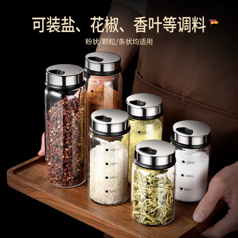 1PC Spices Bottle Glass Salt Jar Pepper Seasoning Set Container Kitchen Accessories Cook Utensils Free Shipping Cans Original