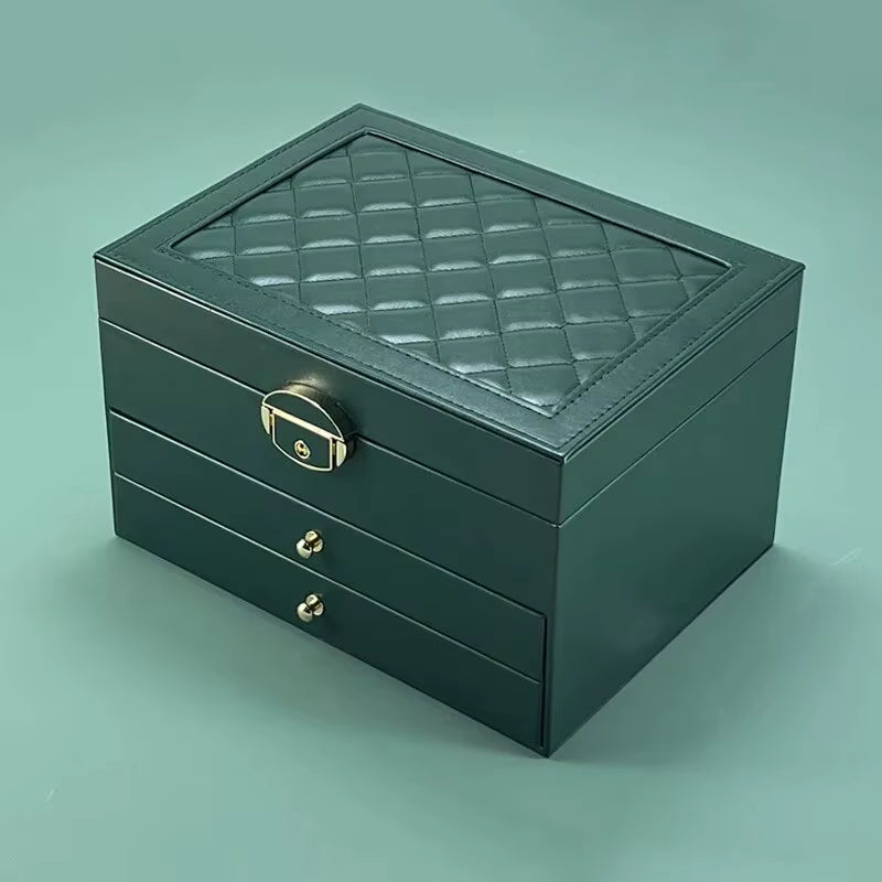 High-End Jewelry Box Household, Multi-Layer Drawer-Type Oxidation, Large Capacity Earrings Earrings Jewelry Box