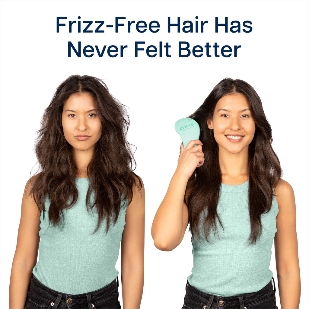 Glide Thru Detangling Brush by  - Tangle-Free Hairbrush for Curly and Straight Hair - Gentle Detangler for Kids, Teens, and Adults - Wet and Dry Hair Care - Travel-Friendly, Turquoise