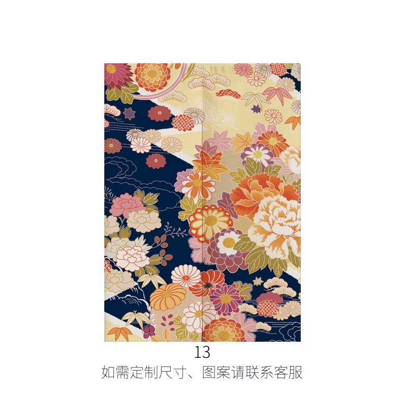 Japanese Ukiyo-E Linen Door Curtain Noren Bedroom Kitchen Curtains Home Entrance Decoration Customizable Curtain
