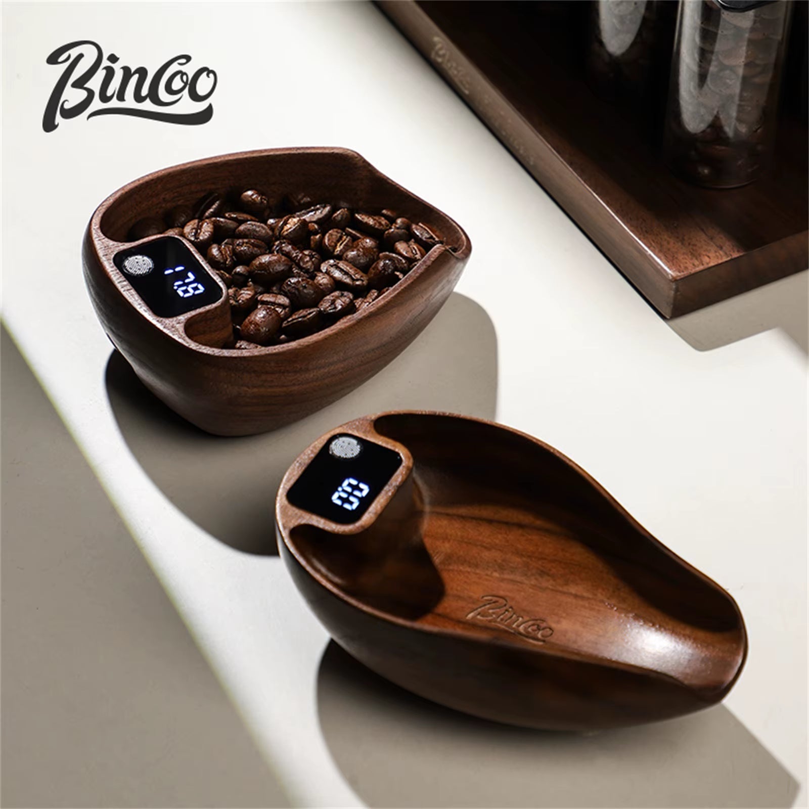 Bincoo Intelligent Electronic Scale Kitchen Scale Professional Coffee Scale Portable Bean Tray Precise 0.1G Weight Rechargeable