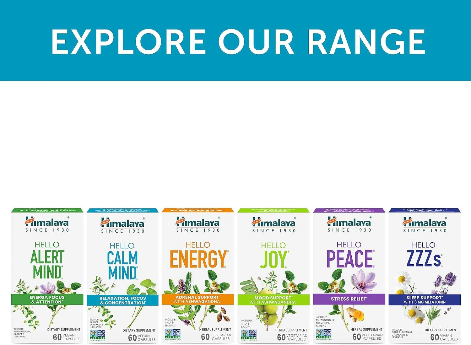 Hello Calm Mind, with Bacopa and L-Theanine, for Relaxation & Concentration, 60 Capsules