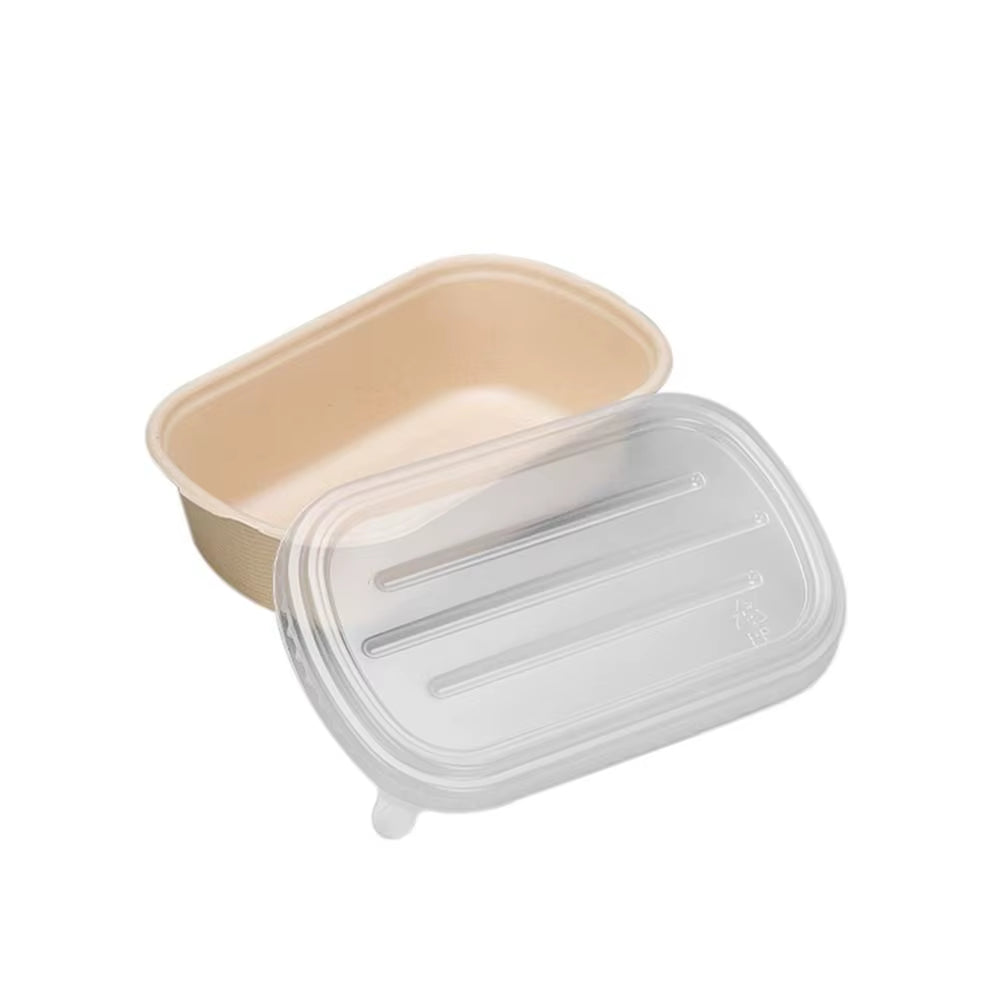 500Ml/700Ml/850Ml/1000Ml Paper Light Food Box ECO Friendly Fitness Disposable Packing Degradable Salad Takeout Divided Lunch Box