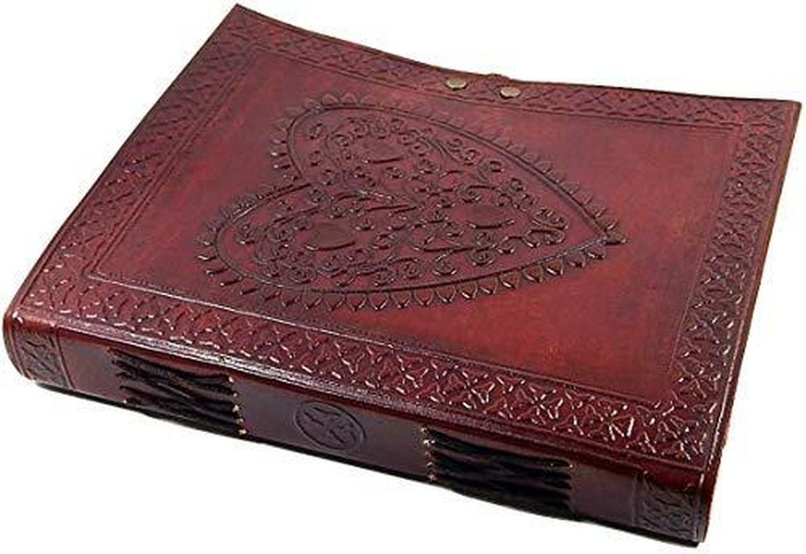 Large Vintage Heart Embossed Leather Journal/Instag