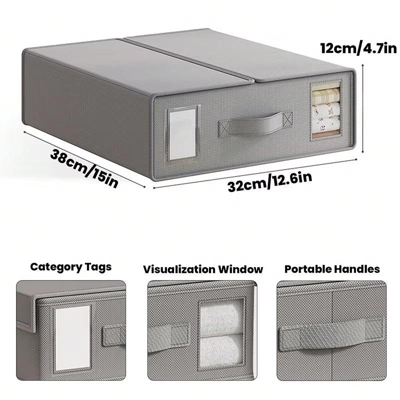 Bed Sheet Foldable Organiser Clothes, Comforter Organiser Large Capacity Zip-On Sheet Organiser for Sheets, Clothes,