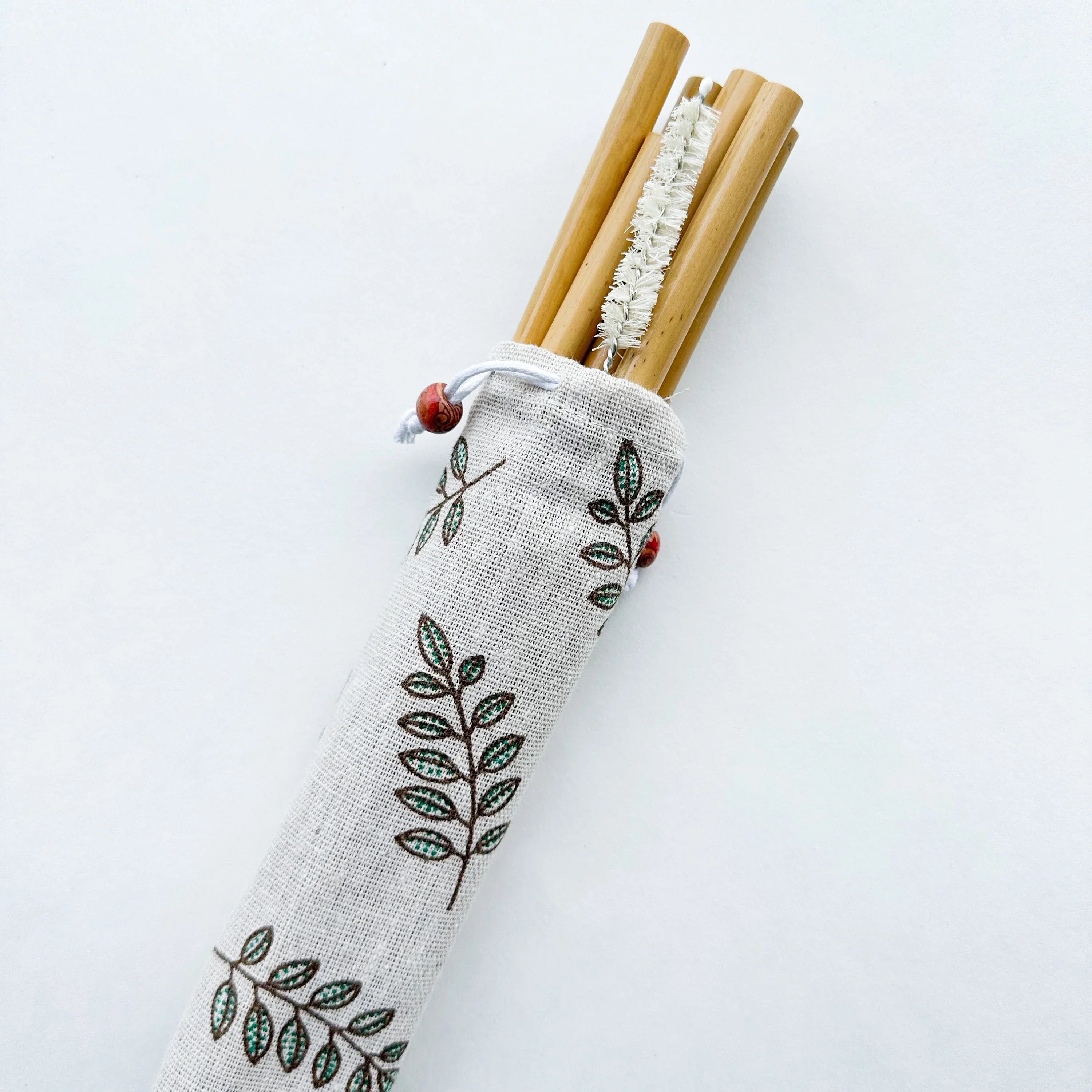 10 Reusable Natural Bamboo Drinking Straw - Zero Waste Biodegradable Straws - Eco Friendly Hemp Cleaning Brush & Sustainable Cotton Bag-3