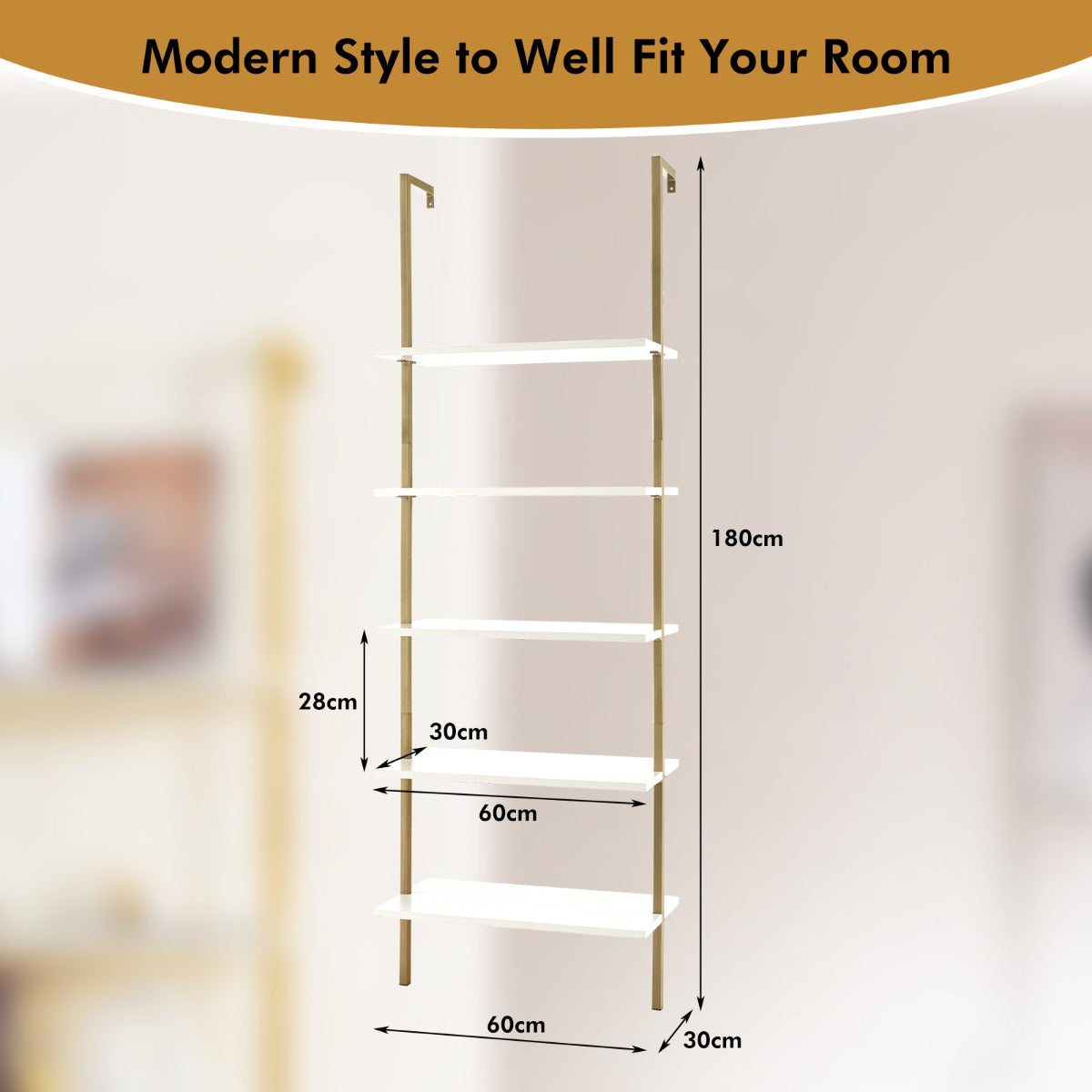NNECW Wall Mounted Display Rack Bookshelf for Office-3