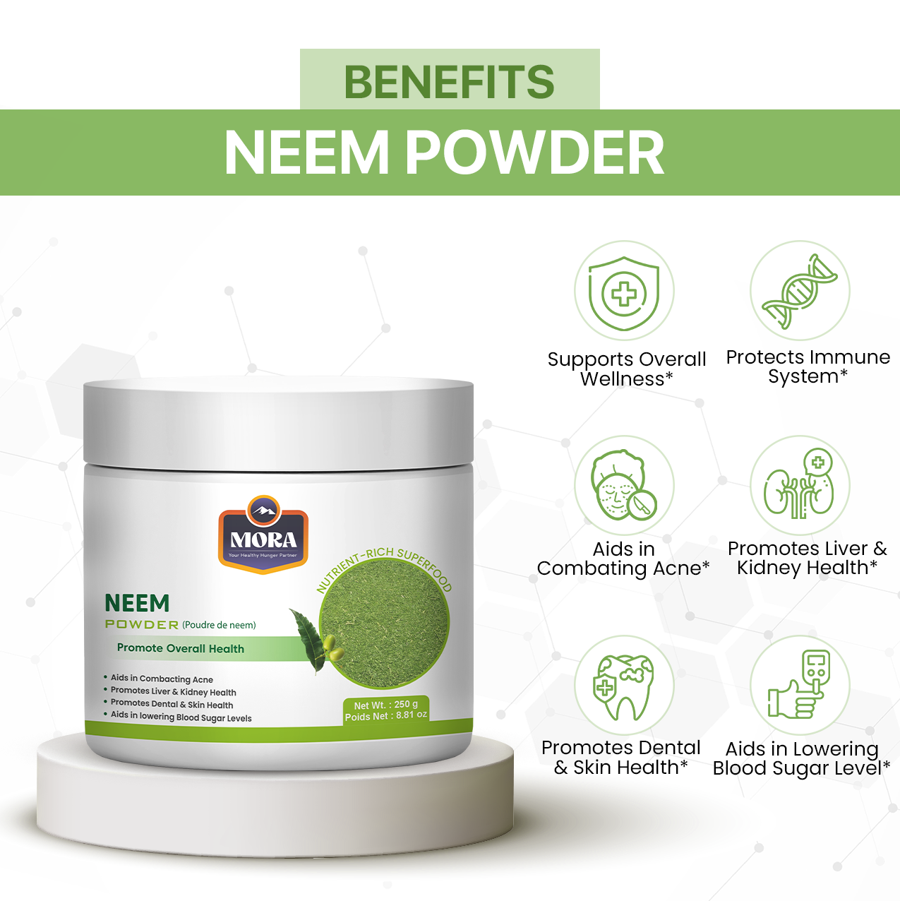 Neem Powder for Skin Purity, Health & Detox Support-1