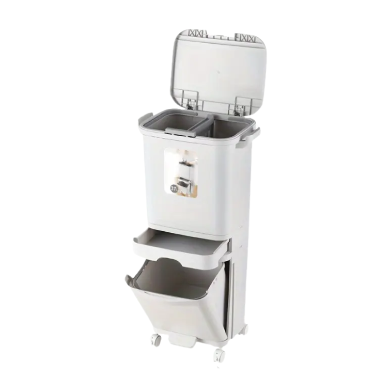 Multi-Tier Kitchen Trash Can with Lid-0
