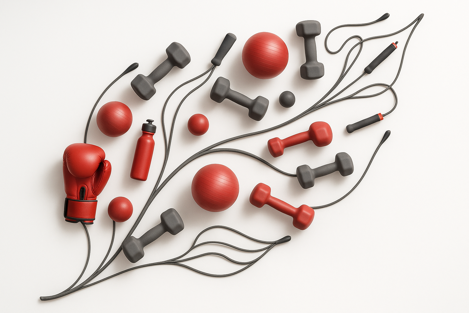 substitute few dumbells with balls, jump rope etc.